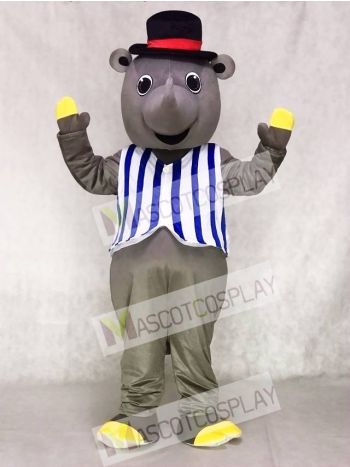R.I. Nocerous Rhino with Vest & Hat Mascot Costumes Animal