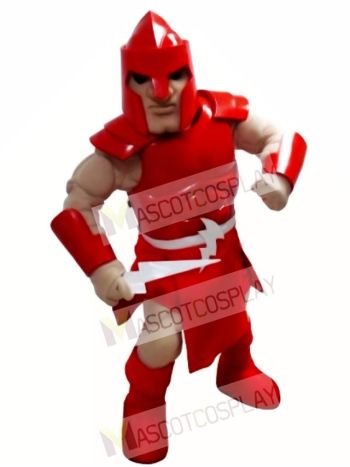 Red Titan Spartan Trojan Knight Warrior Mascot Costume