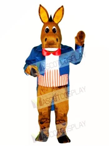 Cute Patriotic Donkey Mascot Costume