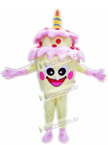 Two-Layer Birthday Cake with Candle Mascot Costume