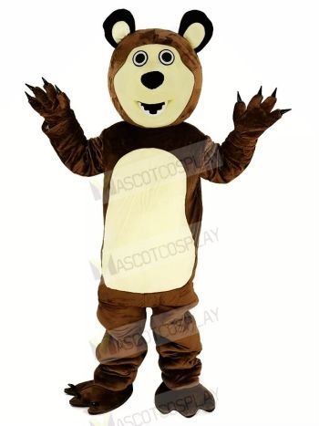 Brown Masha Bear Mascot Costume Cartoon
