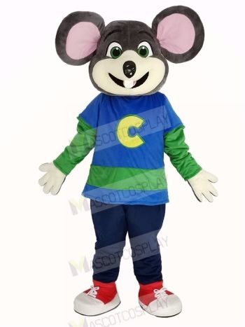 Chuck E. Cheese Mascot Costume Mouse with Striped Shirt