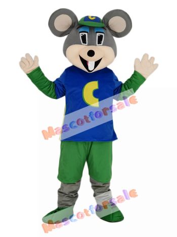 Chuck E. Cheese Mascot Costume Mouse with Green Hat