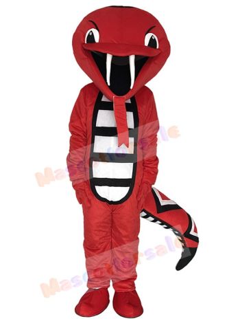 Red Rattle Cobra Snake Mascot Costume Reptiles 