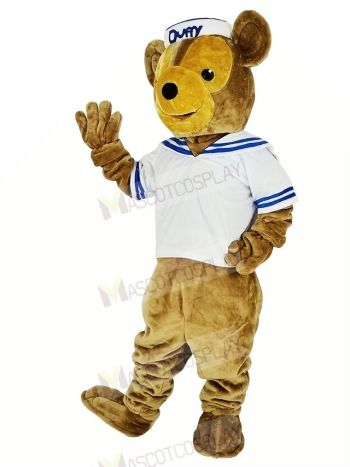 Duffy the Sailor Bear with White T-shirt Mascot Costume Animal