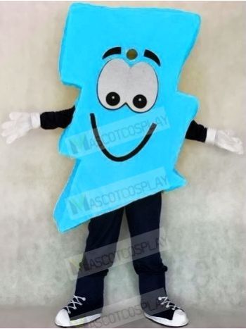 Neon Blue Lightning Bolt Mr. Electric Lightning Bolt Mascot Costumes