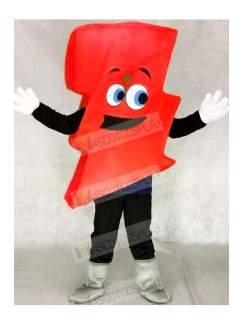 Neon Red Lightning Bolt Mr. Electric Lightning Bolt Mascot Costumes