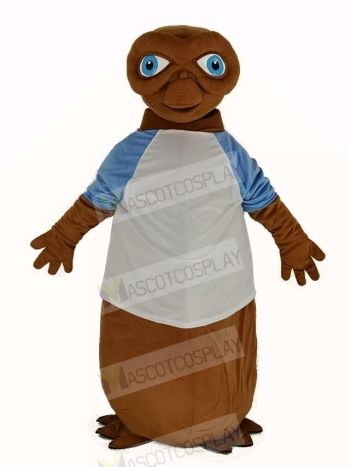 E.T. Alien with White T-shirt Mascot Costume