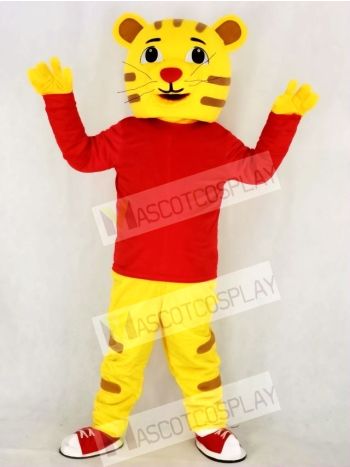 Cute Daniel Tiger with Red Coat Mascot Costume