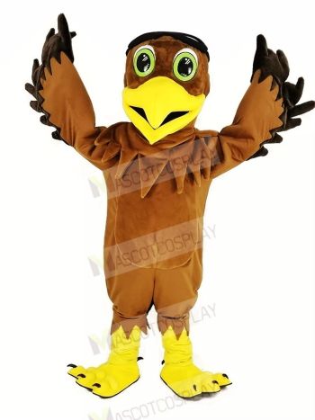Brown Eagle Ace Pilot Bird Mascot Costume Animal