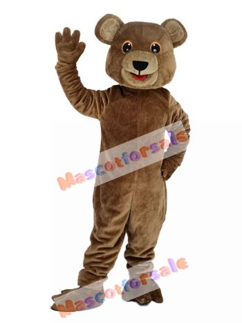 Cute Brown Bear with Black Eyes Mascot Costume