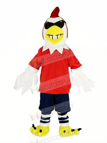 Chicken Rooster with Glasses Mascot Costume Cartoon