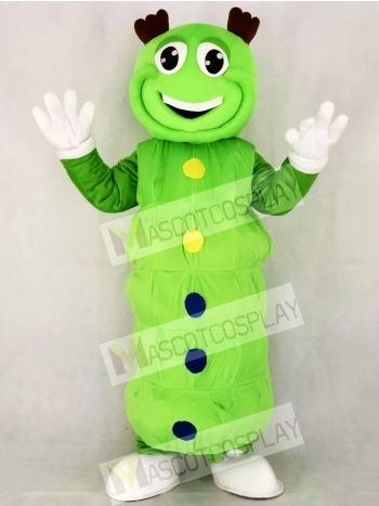 Cute Green Caterpillar Mascot Costume Cartoon