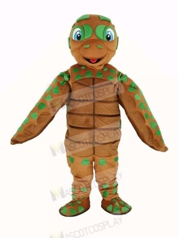Green and Brown Sea Turtle Mascot Costume Animal