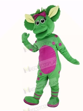 Green Triceratops Dinosaur Barney Baby Bop Mascot Costume