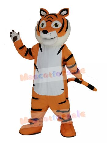 Friendly Tiger Mascot Costume Cartoon