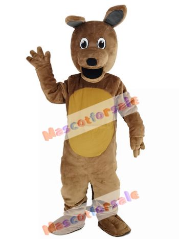 Brown Kangaroo With Long Ears Mascot Costume