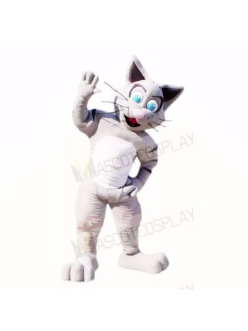 Friendly Gray Cat Mascot Costumes Cartoon