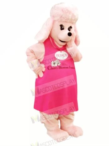 Pink Dog in Dress Mascot Costumes Cartoon