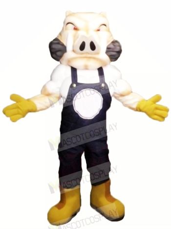 Fierce Hog with Yellow Gloves Mascot Costumes Adult