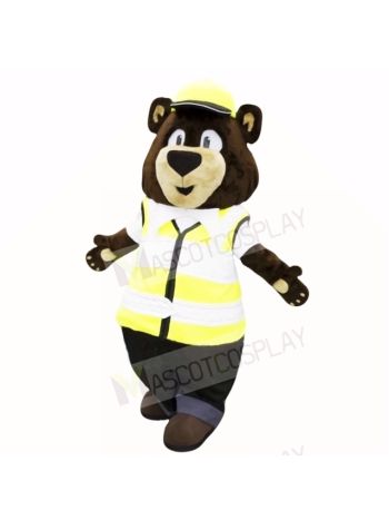 Sunny Bear with Yellow Hat Mascot Costumes Adult