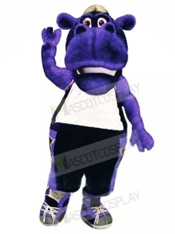 College Hippo Mascot Costume 