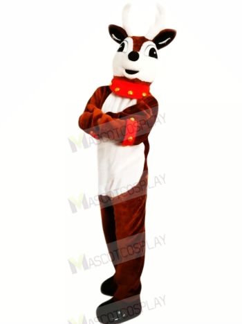 Cute Brown Reindeer Mascot Costumes Cartoon	
