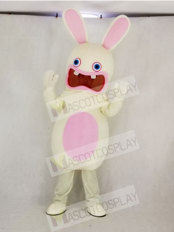 Rayman Raving Rabbit with Blue Eyes Mascot Costume Cartoon