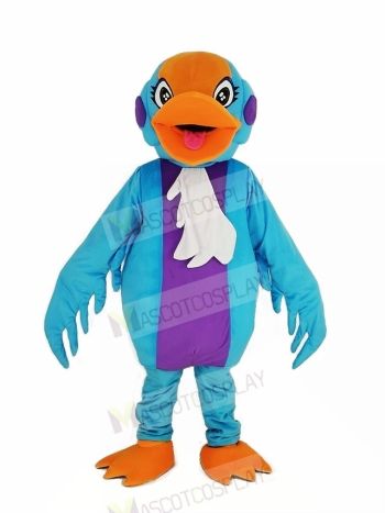 Red Head Blue Swan Bird Mascot Costume Animal	