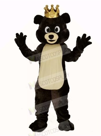 Dark Brown King Bear Mascot Costume Animal