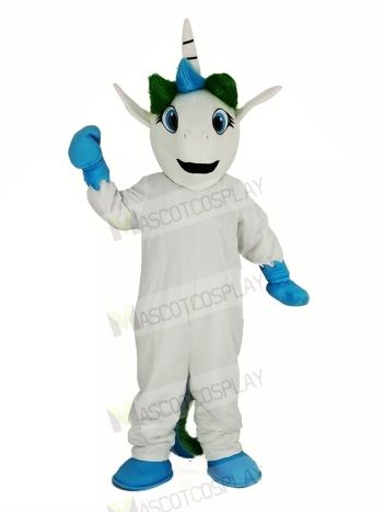 Blue Unicorn Mascot Costume Cartoon	