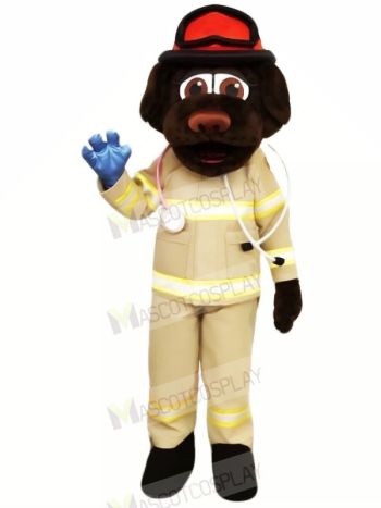 Fire Department Dog with Red Hat Mascot Costumes