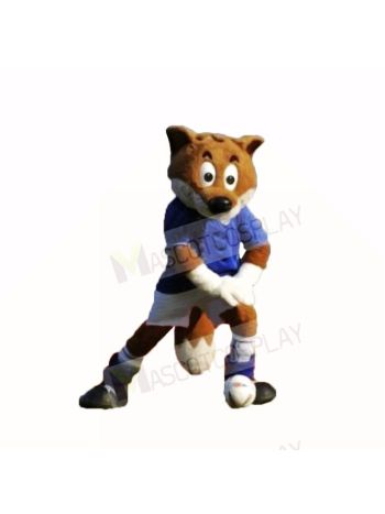 Blue Football Fox Mascot Costumes Cartoon