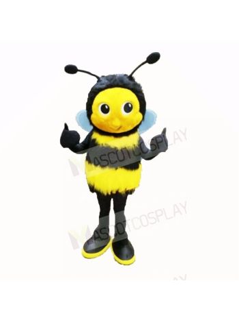 Fluffy Bee with Big Eyes Mascot Costumes Cartoon