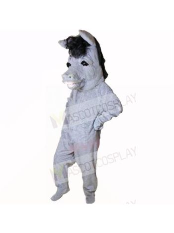 Smiling Grey Donkey Mascot Costumes Cartoon
