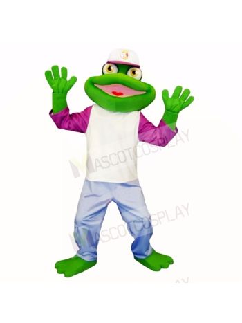 Sport Frog with Hat Mascot Costumes Cartoon