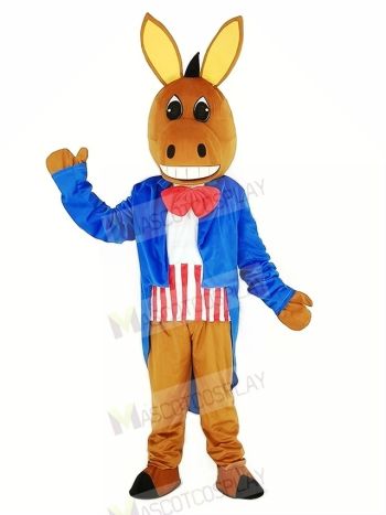 Patriotic Donkey Mascot Costume Animal