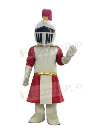 Wine Red and Golden Knight Mascot Costume
