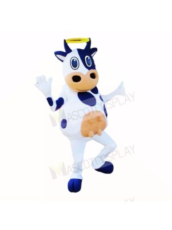 White and Black Friendly Lightweight Cow Mascot Costumes Cartoon