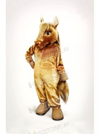 Lovely Brown Horse Mascot Costume Cartoon
