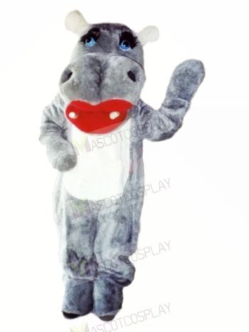 Lovely Grey Hippo Mascot Costumes Cartoon