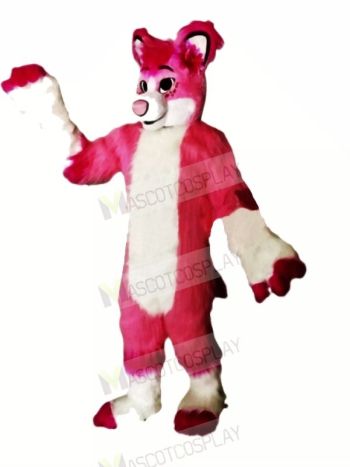 Pink Husky Dog Mascot Costumes 