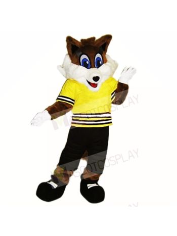 Sport Fox with Yellow Shirt Mascot Costumes School