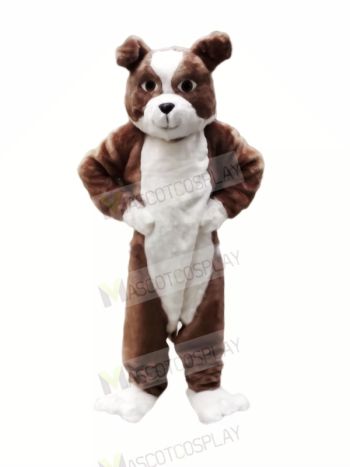 Plush Brown Bulldog Mascot Costumes Cartoon