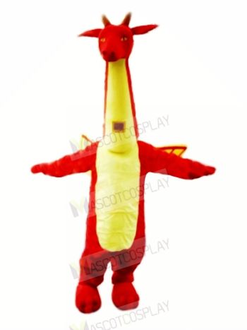 Red Slim Dragon Mascot Costumes Cartoon