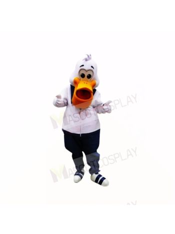Sport Pelican with White Clothes Mascot Costumes Cartoon