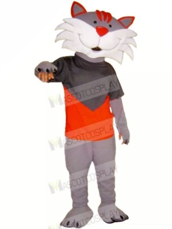 Happy Grey Cat Mascot Costumes Cartoon