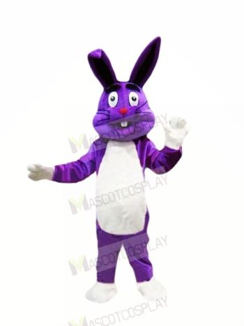 Purple Easter Bunny Mascot Costumes Cartoon