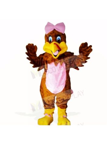 Girl Turkey with Pink BOW Mascot Costumes School