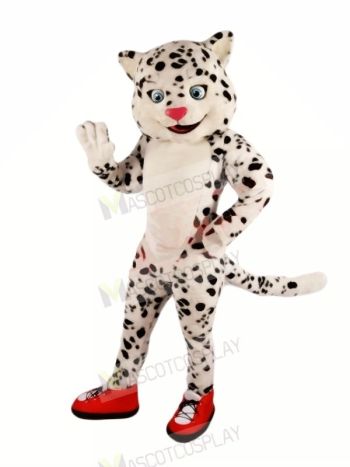 Happy Snow Leopard Mascot Costumes Cartoon